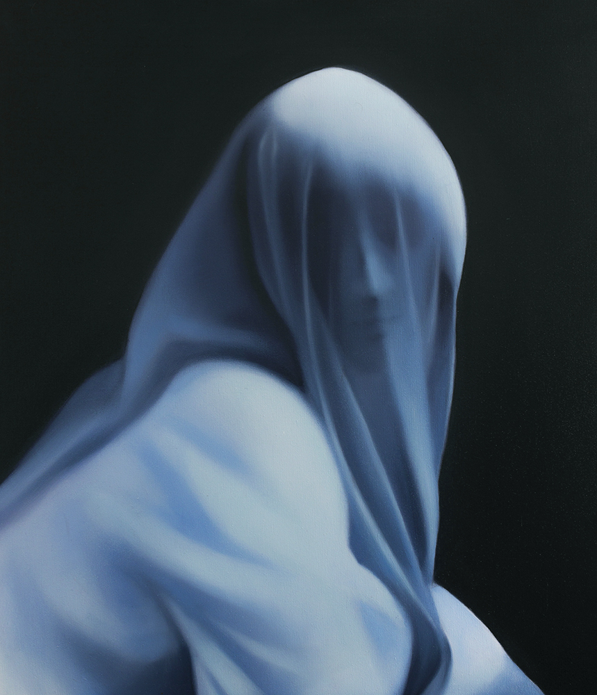 Patrycja Pietka I Can Be Silent 2024 Olie p&aring; l&aelig;rred 70 X 60 Cm Lille